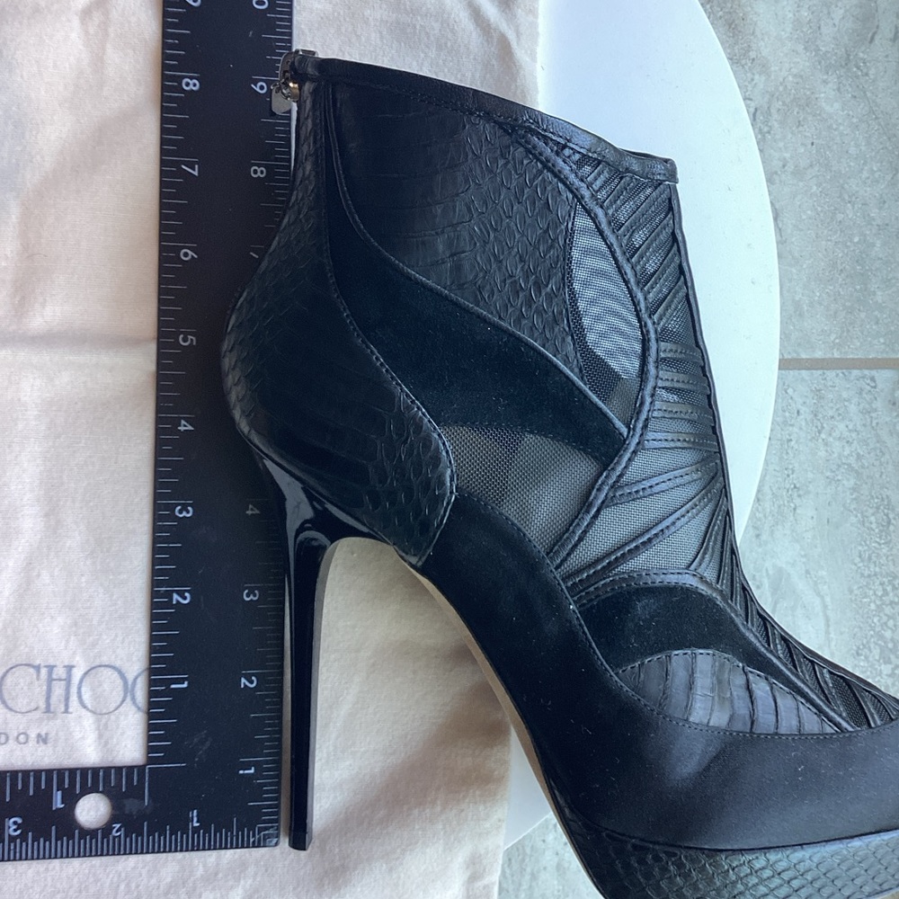 NIB Jimmy Choo Black Faxon Stiletto Ankle Boots - Picture 7 of 14